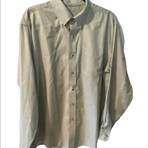 LL Bean Oxford Shirt Mens sz L Traditional Fit Button front green Wrinkle Free - Picture 1 of 7